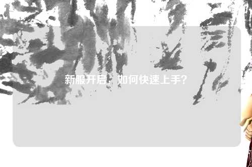 新服开启，如何快速上手？
